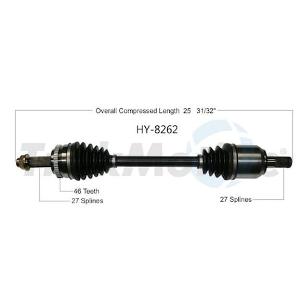 Surtrack Axle Cv Axle Shaft, Hy-8262 HY-8262